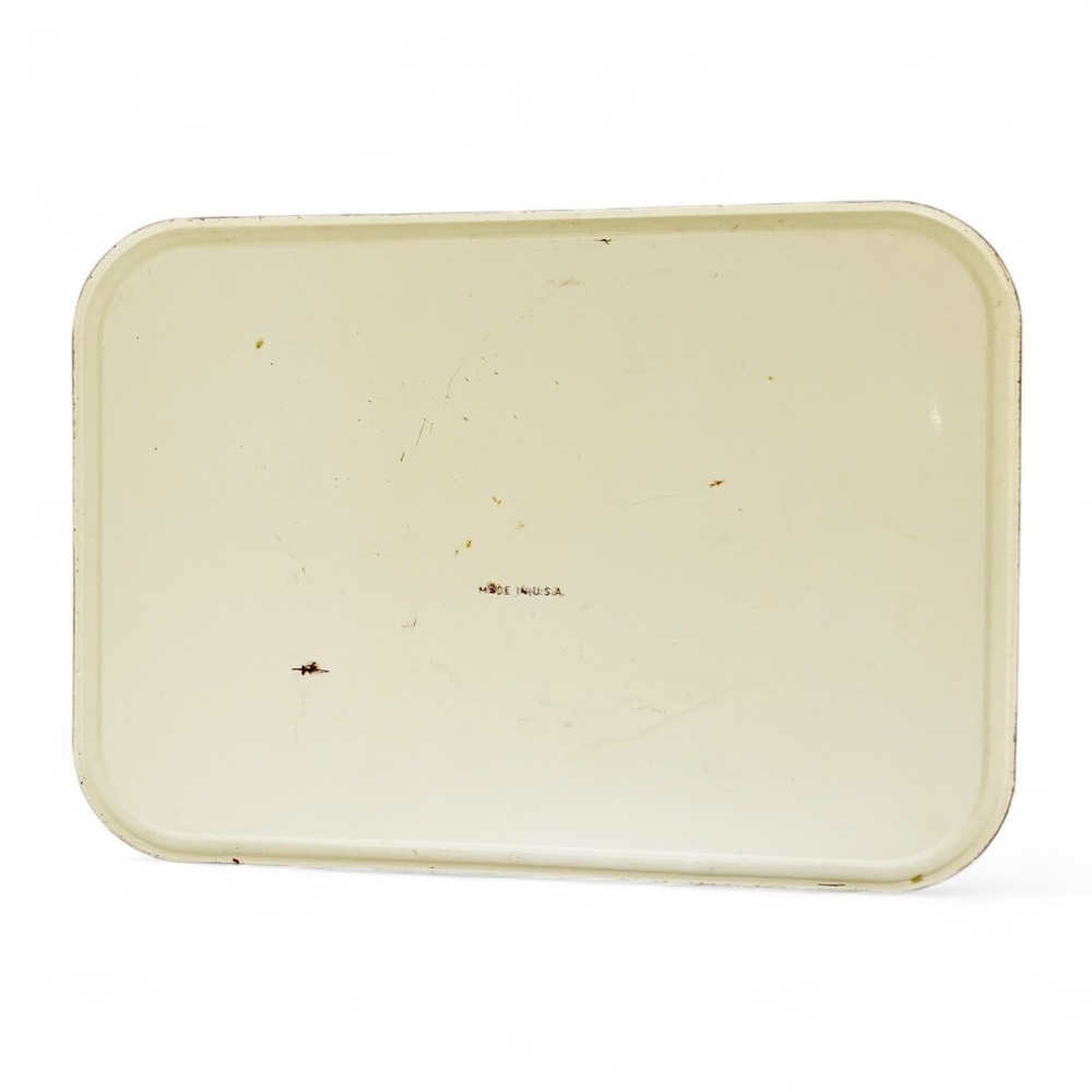 Vintage Mid-Century Tin Metal Bread Box Copper Hinged Lid - Picture 7 of 9